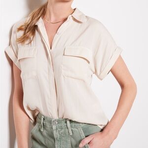Evereve silky ivory blouse
